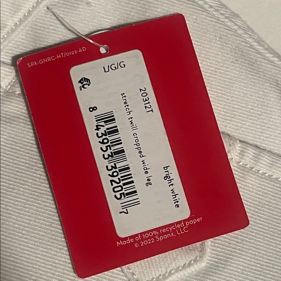 Spanx stretch twill wide leg pants white large  tall NEW - Picture 12 of 12